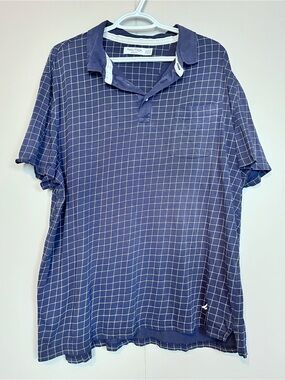 Nautica Slim Fit Blue Windowpane Polo Shirt Men’s XXL